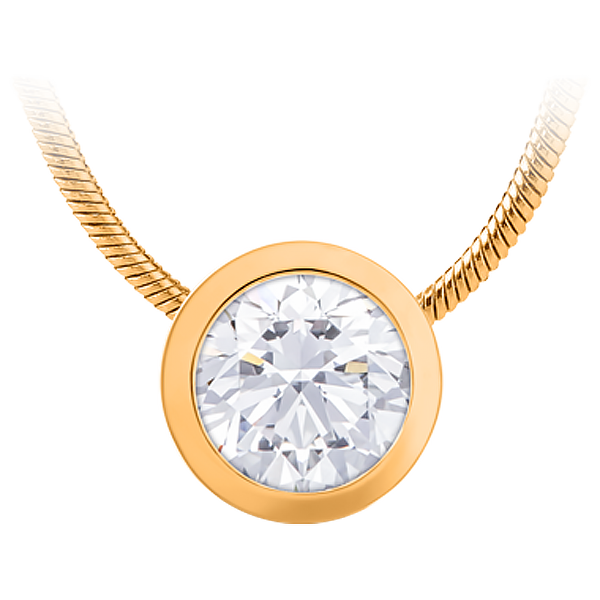 Колье с бриллиантом, красное золото