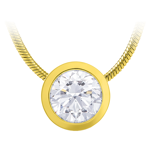 Колье с бриллиантом, жёлтое золото