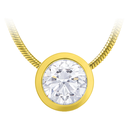 Колье с бриллиантом, жёлтое золото