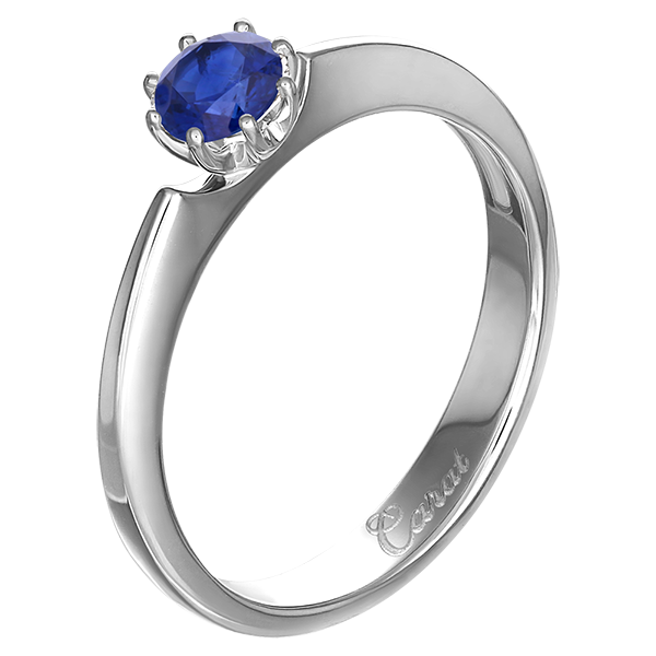 Кольцо с сапфиром, белое золото