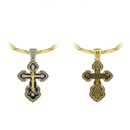 Подвес с бриллиантами, жёлтое золото