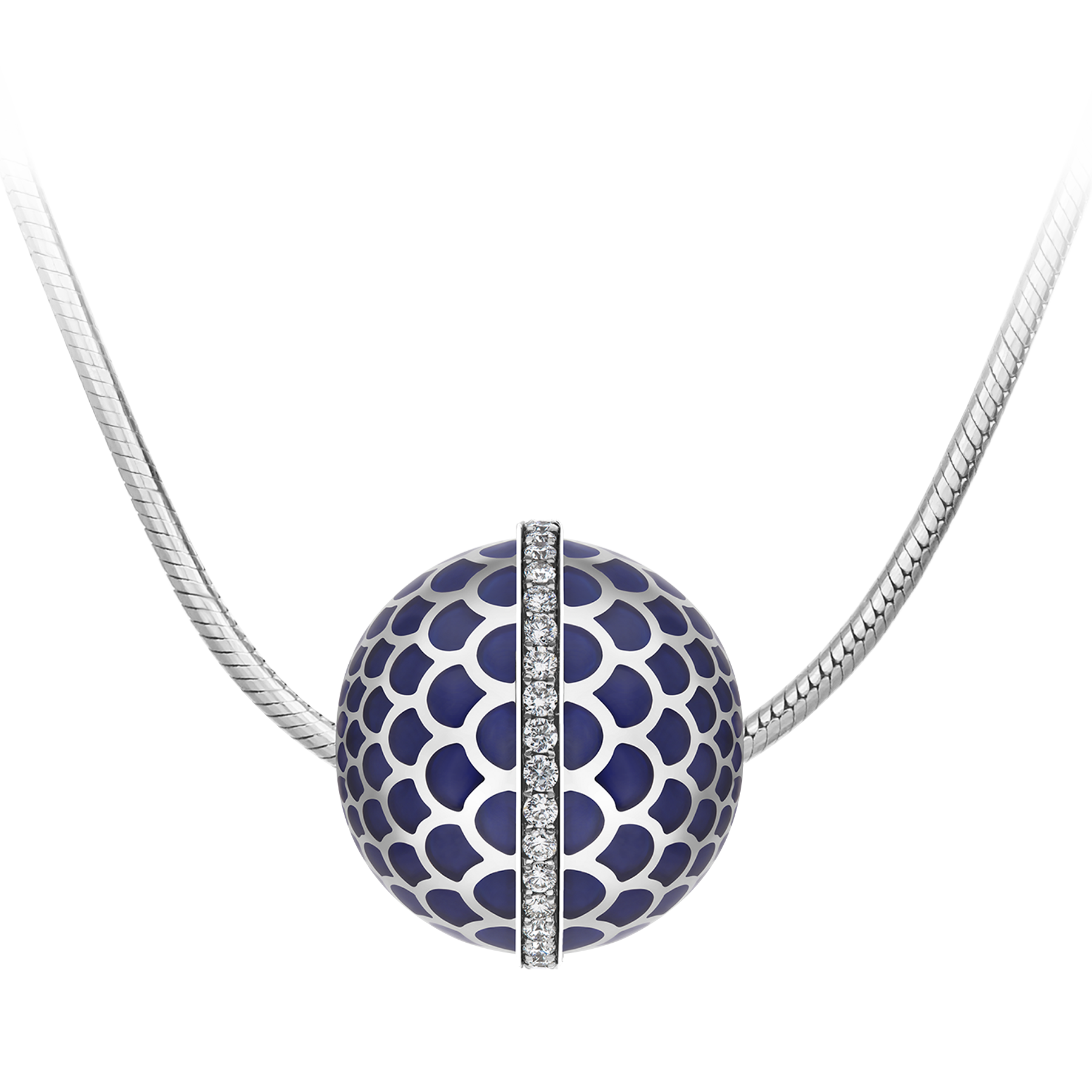 Подвес с бриллиантами, белое золото, н.керамика