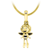 Подвес с бриллиантом, желтое золото, н.керамика