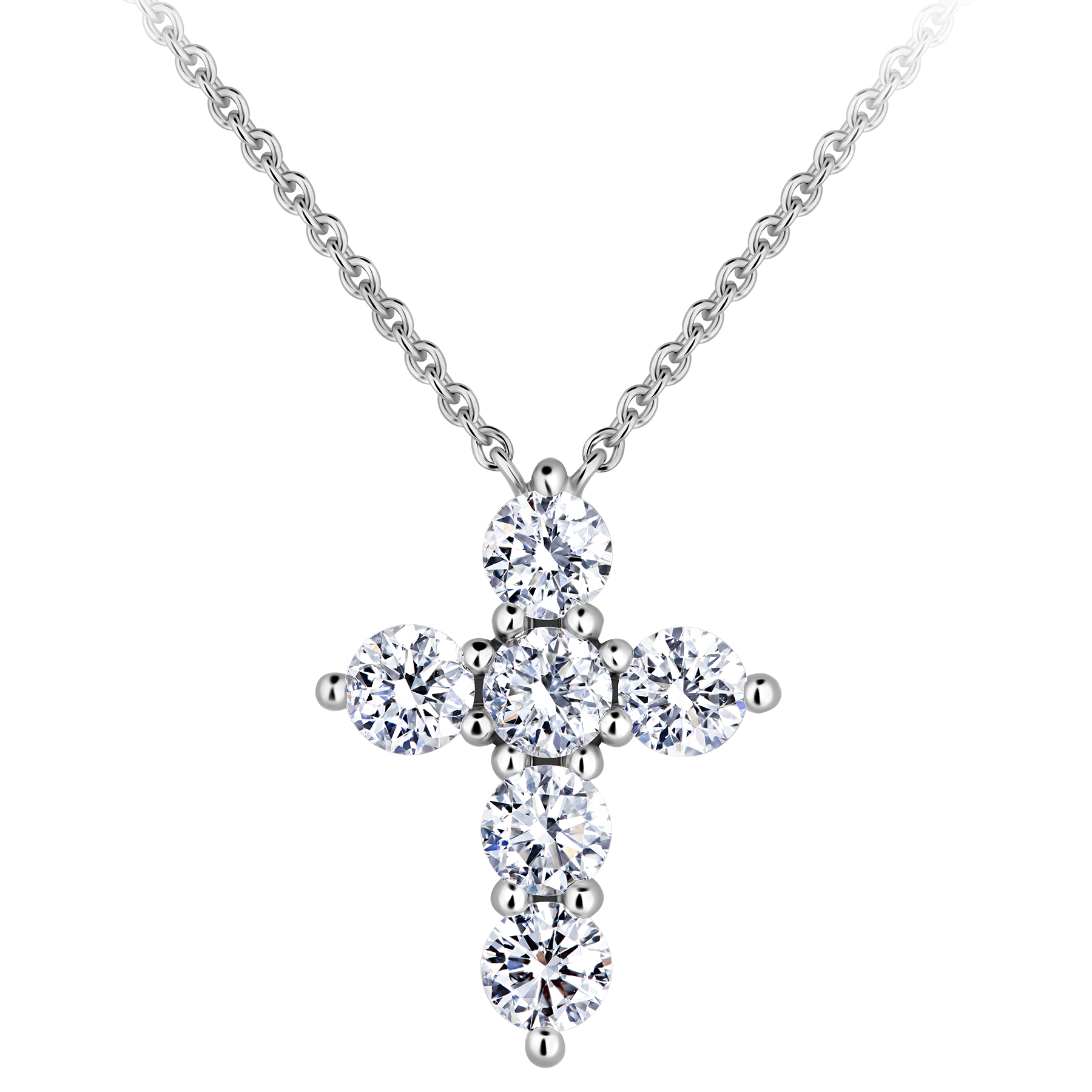 Колье с бриллиантами, белое золото