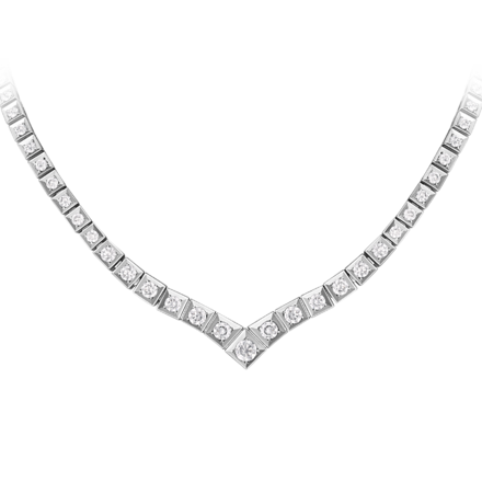 Колье с бриллиантами, белое золото