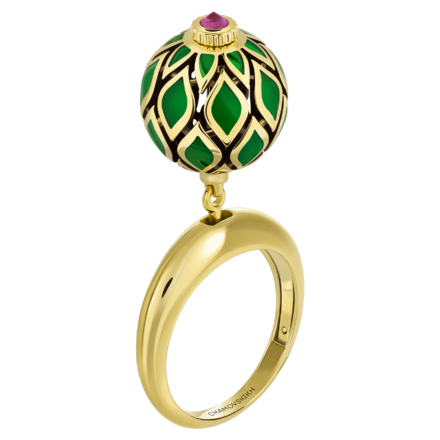 Кольцо с рубином, желтое золото, н.керамика