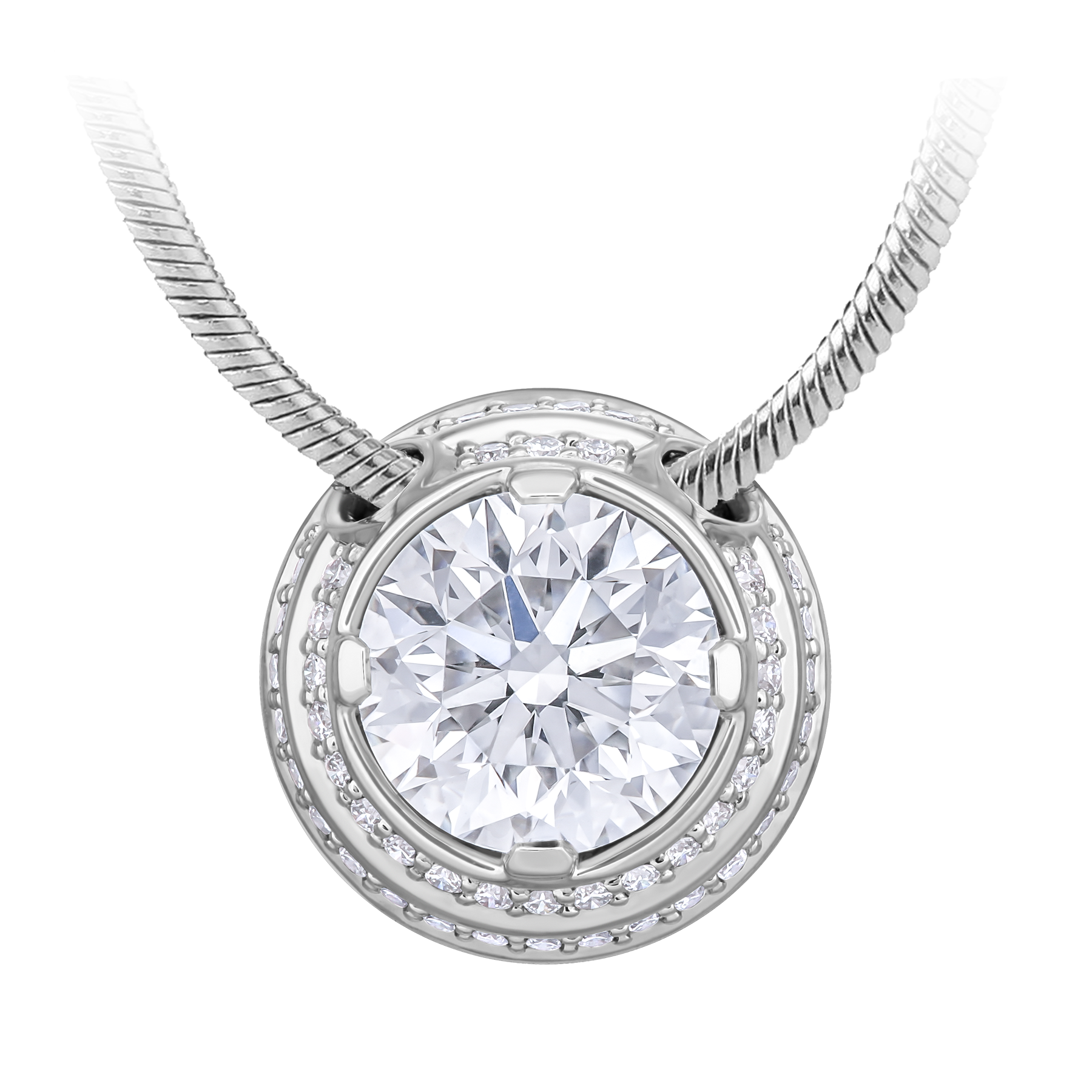 Колье с бриллиантами, белое золото