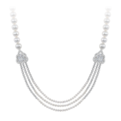 Колье с бриллиантами и жемчугом, белое золото