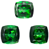Сет из трех турмалинов верделитов, Кушон, 2-14,34ct, 1- 7,41ct
