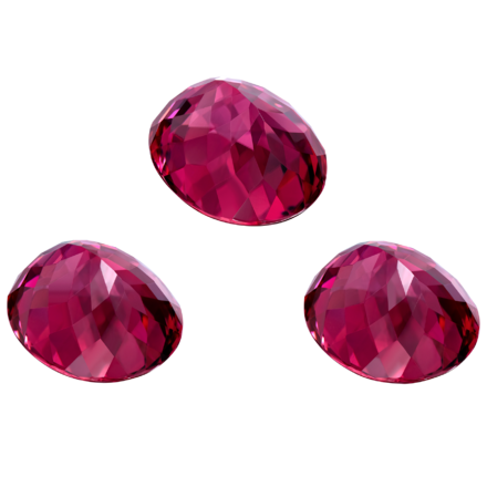 Сет из трёх Турмалинов Рубеллитов, Овал, 6,00ct/ 6,69ct/ 6,21ct 2