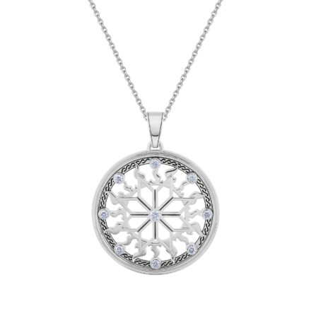 Подвес с бриллиантами, белое золото