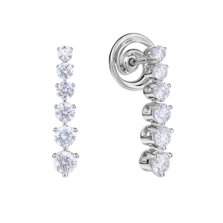 Пусеты с бриллиантами, белое золото