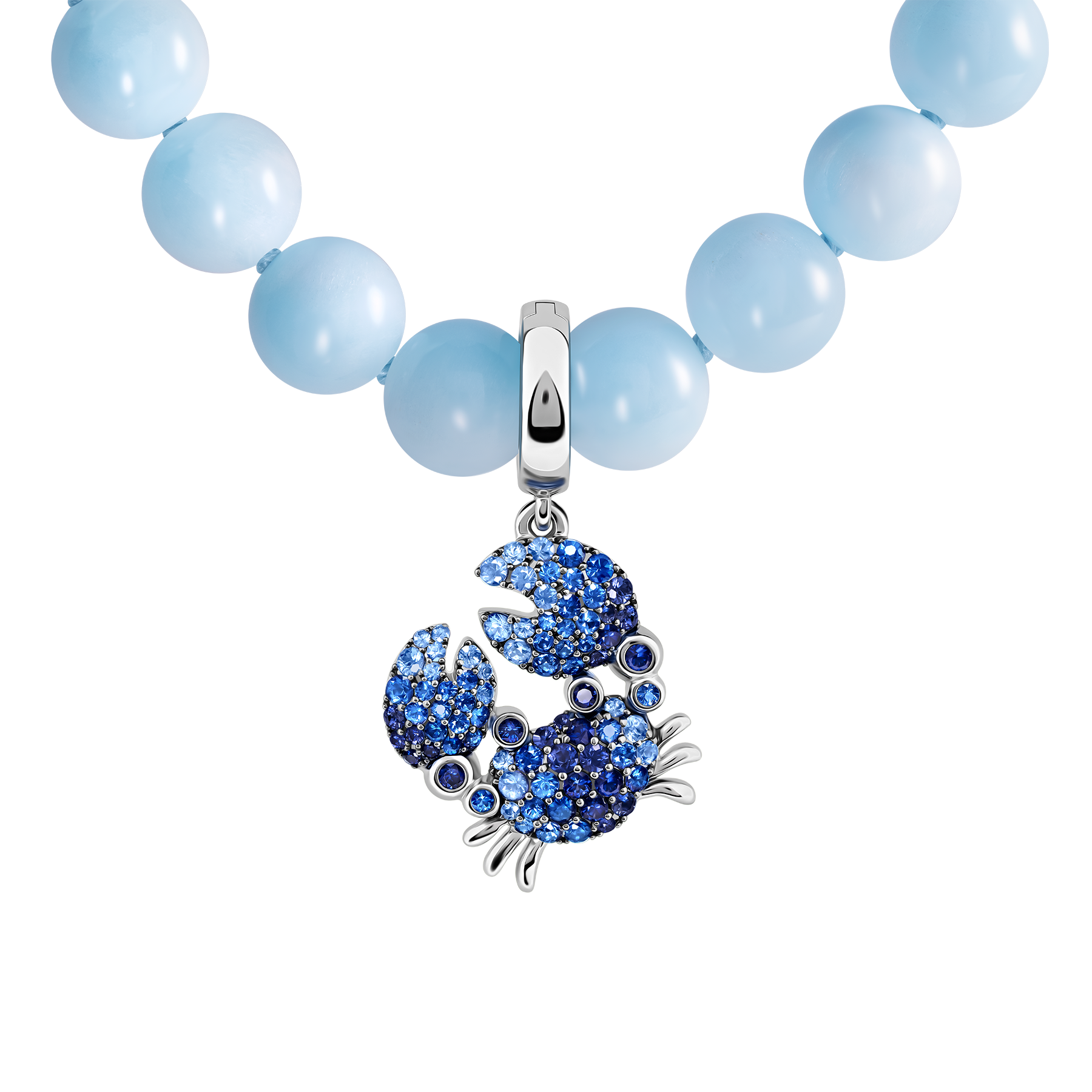 Подвес с сапфирами, белое золото, н.керамика