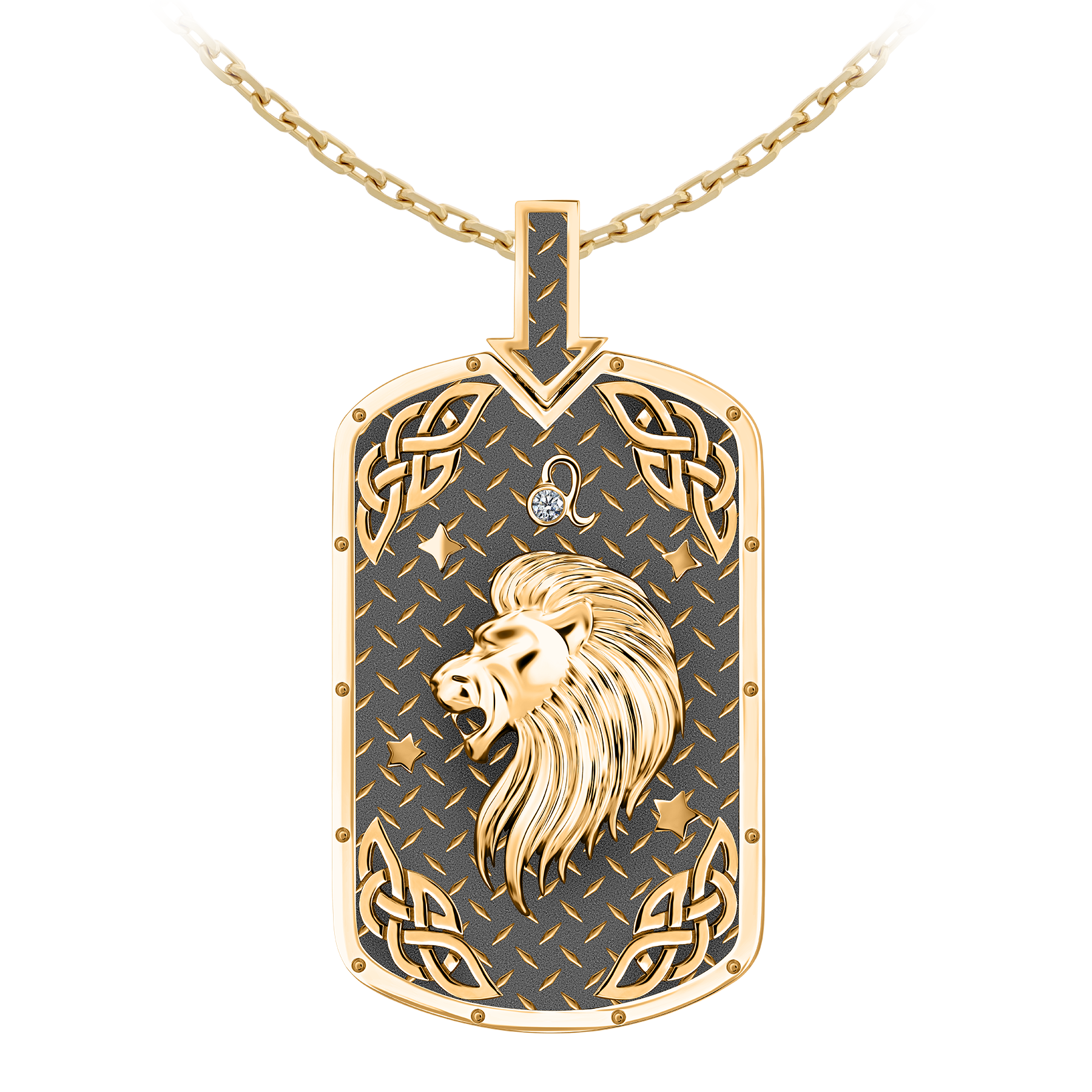 Подвес с бриллиантом, красное золото