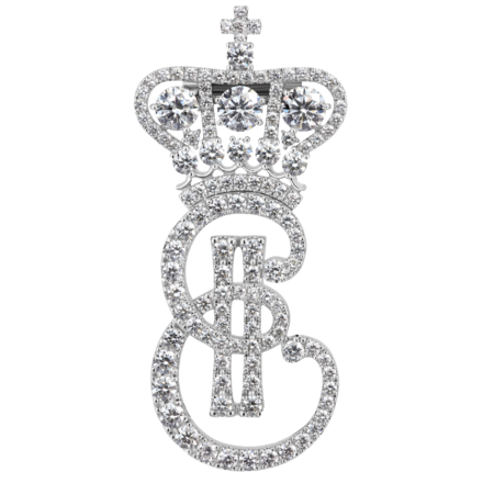 Брошь с бриллиантами, белое золото