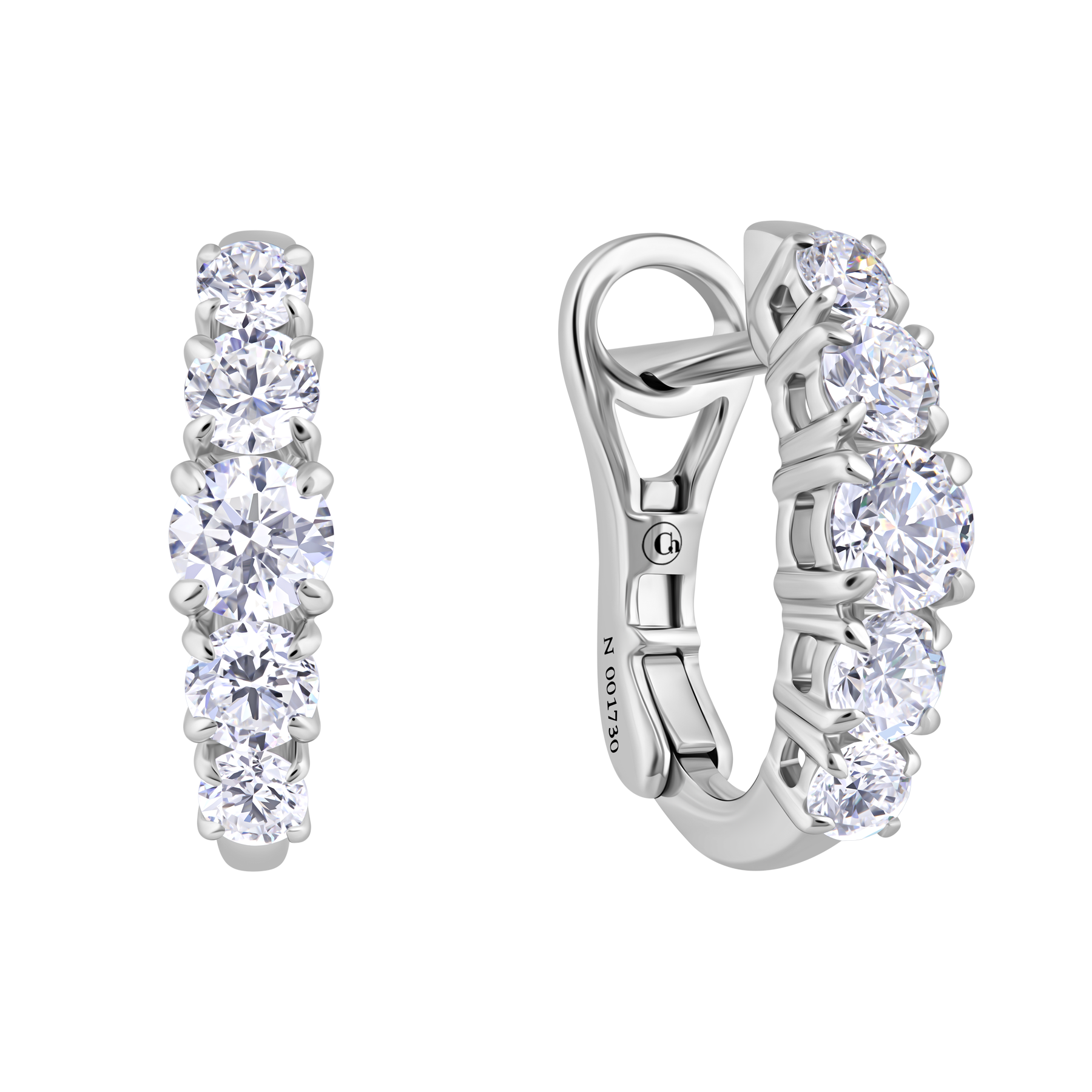 Серьги с бриллиантами, белое золото