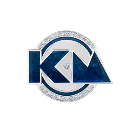 Нагрудный знак с бриллиантами, белое золото 585 пробы, н.керамика