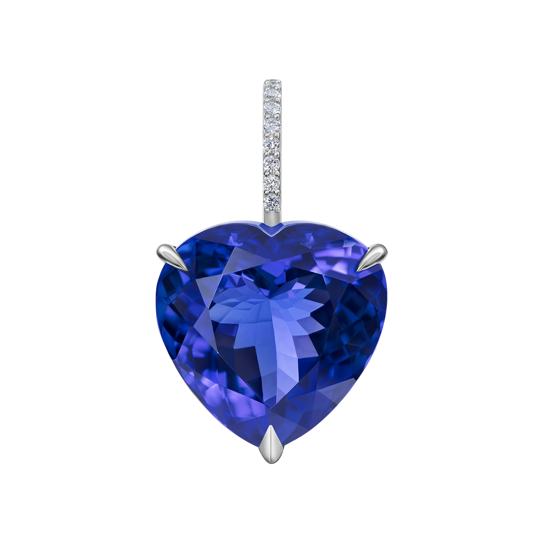 Подвес с танзанитом и бриллиантами, белое золото