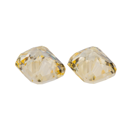 Сет из двух жёлтых сапфиров, SRI LANKA, UNHEATED, Октагон, 5,51ct/ 5,05ct 2