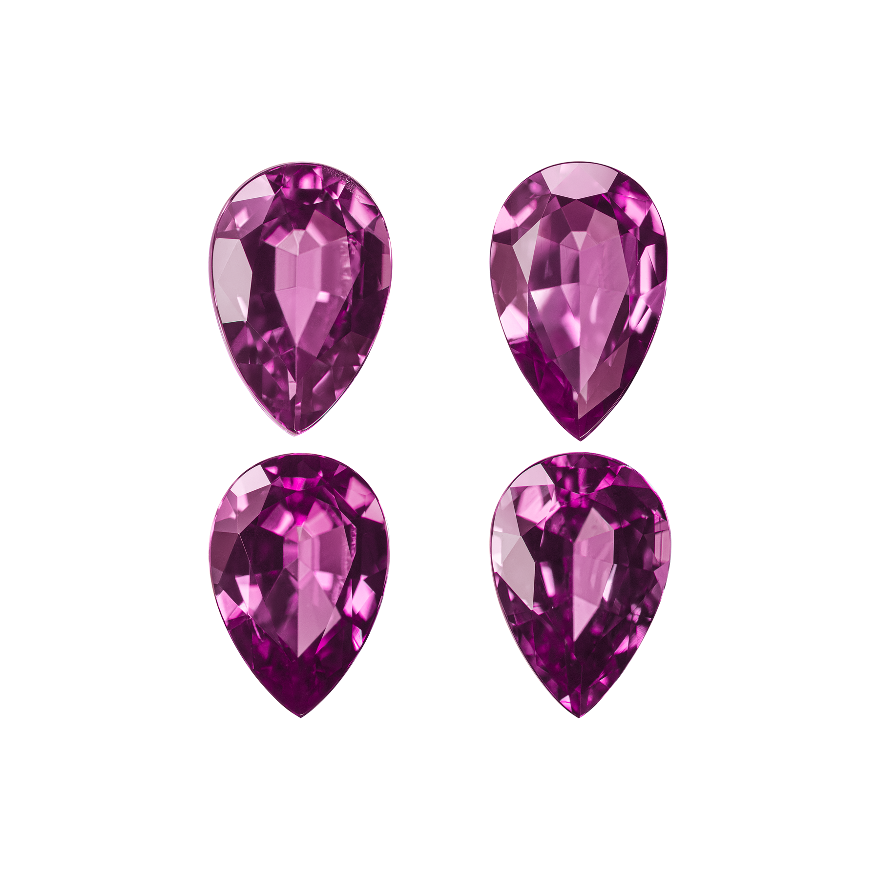 Сет из 4-х александритов, Груша, 0,74/ 0,67/ 0,74/ 0,65ct