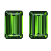 Сет из двух турмалинов верделитов, Октагон, 2 шт.-11,40ct