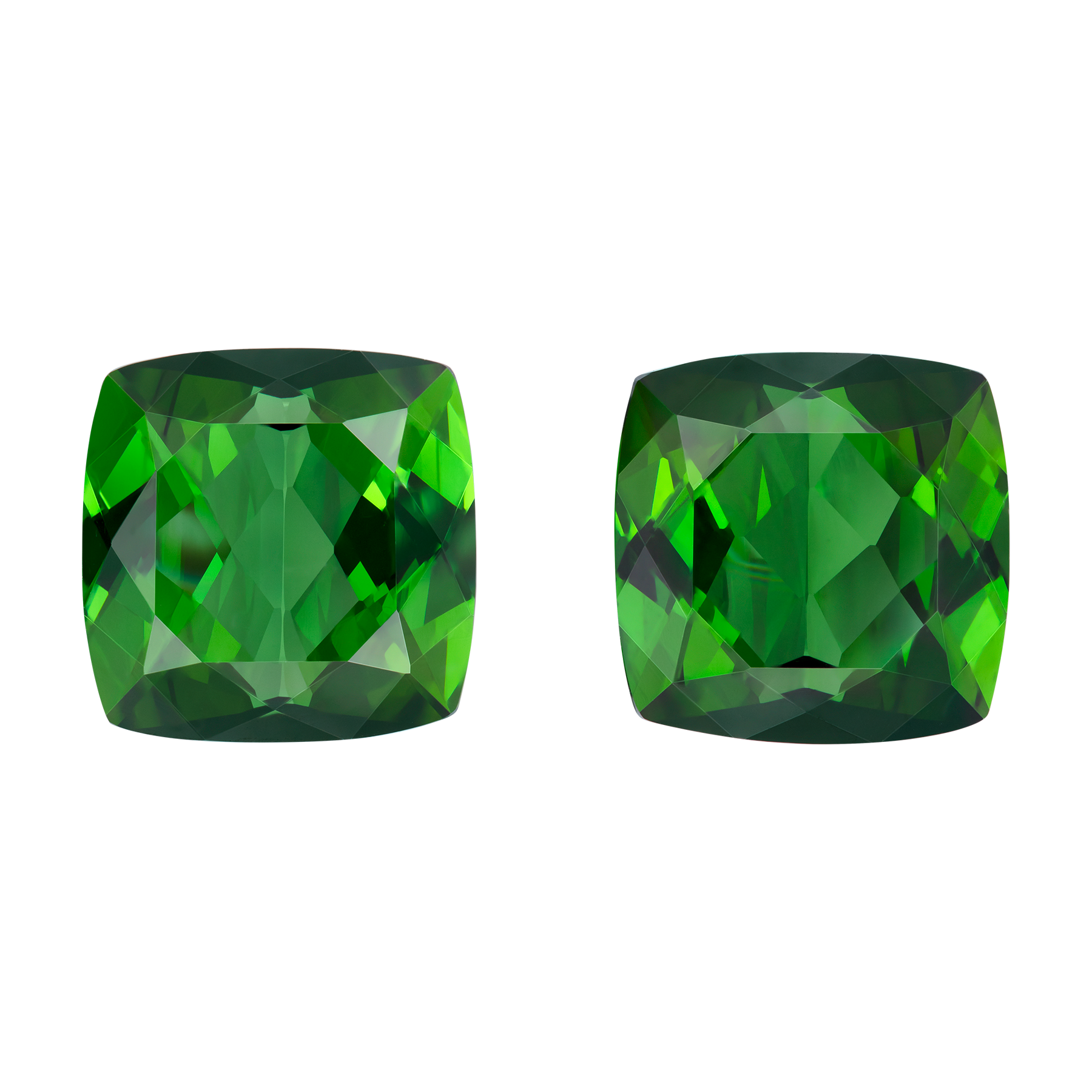 Сет из двух турмалинов верделитов, кушон, 8,01ct