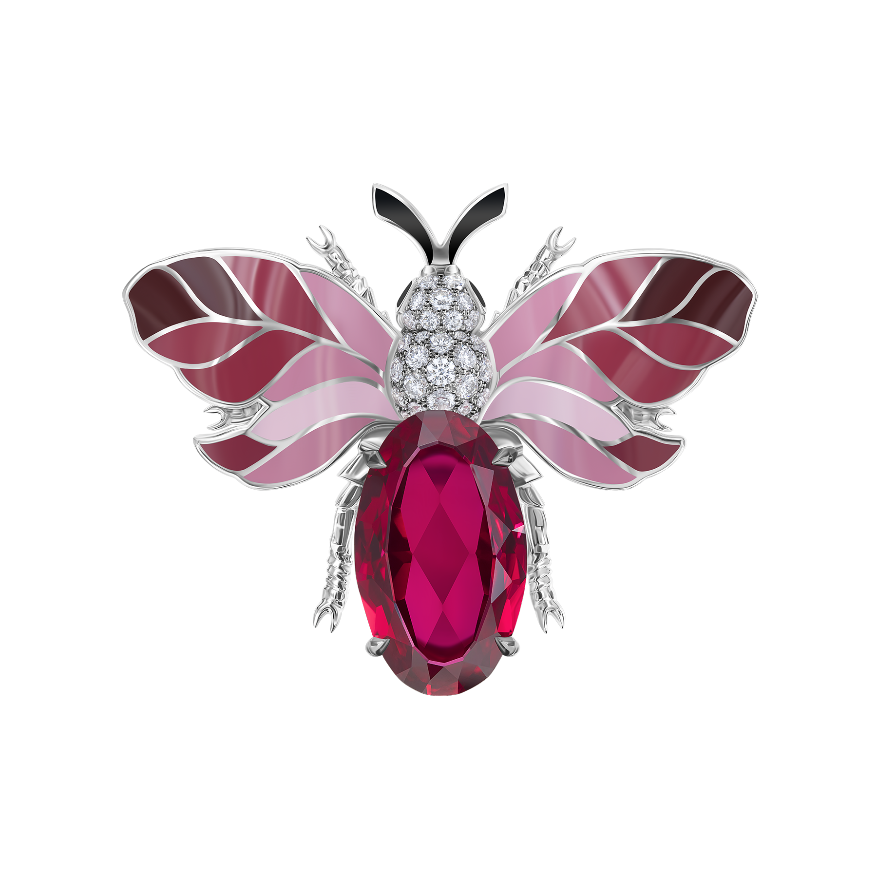 Брошь с бриллиантами, белое золото, н.керамика