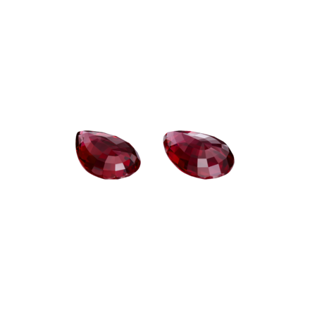 Сет из двух рубинов, MOZAMBIQUE, UNHEATED, Груша 2,37ct/ 2,20ct 2