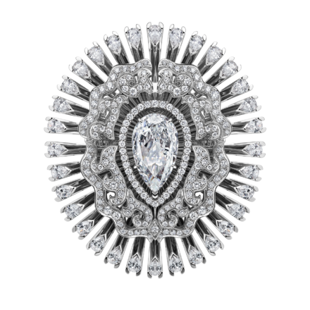 Кольцо с бриллиантами, белое золото 2