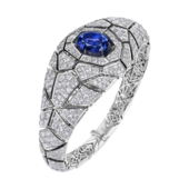 Браслет с танзанитом и бриллиантами, белое золото