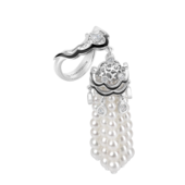 Кольцо с александритом, бриллиантами и жемчугом, белое золото, н.керамика