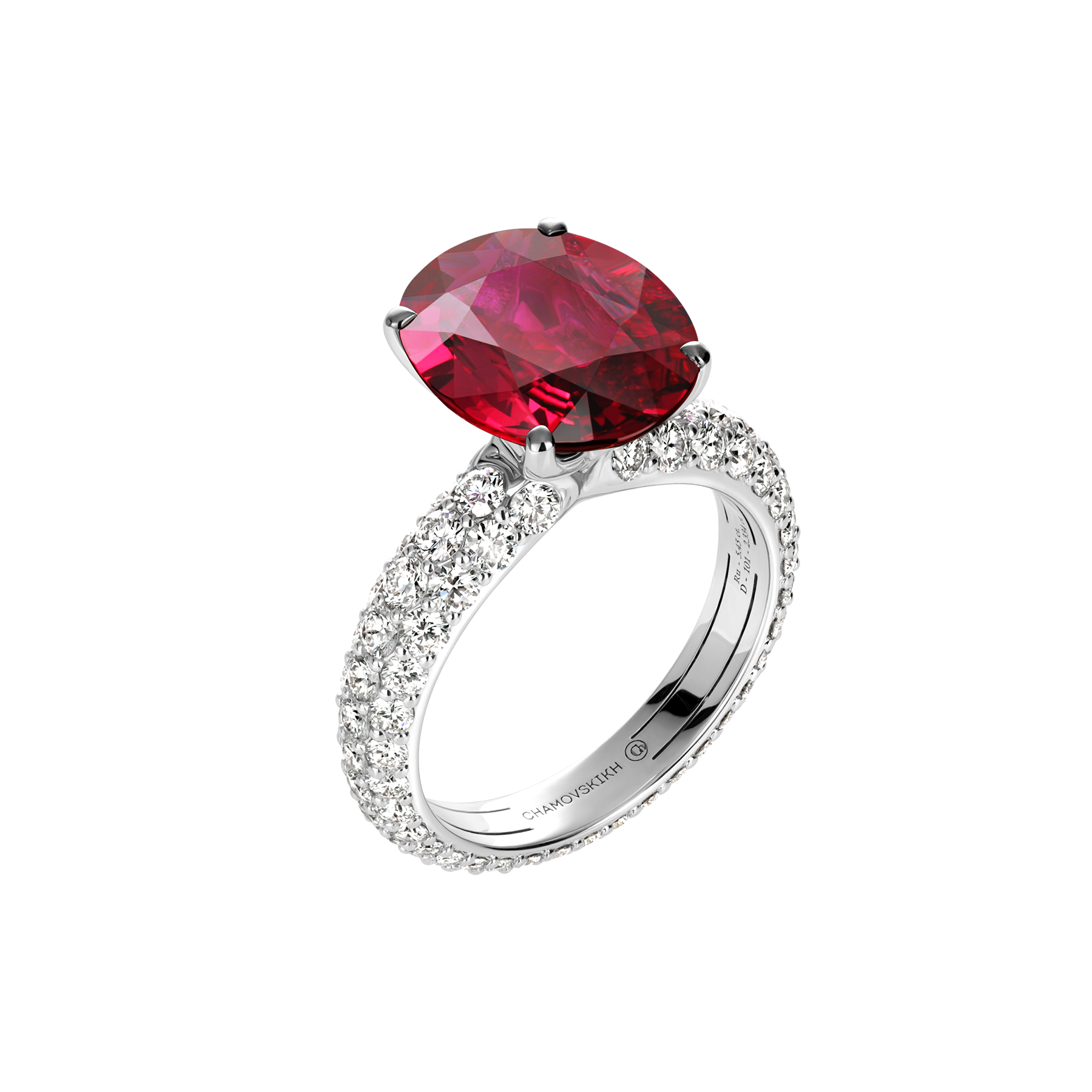 Кольцо с рубином и бриллиантами, жёлтое и белое золото