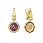 Серьги с бриллиантами, жёлтое и белое золото, н.керамика