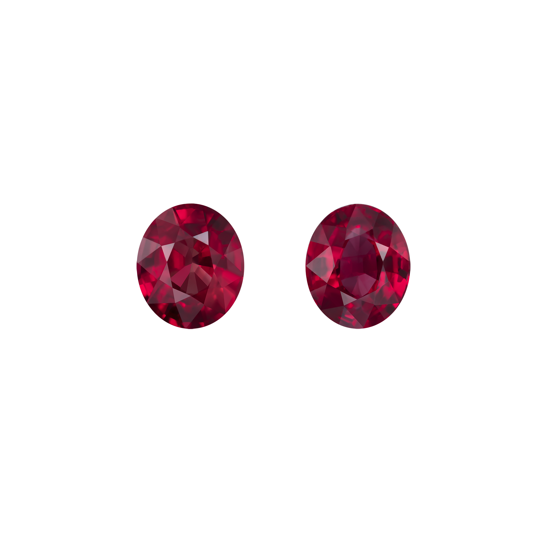 Сет из двух рубинов, MOZAMBIQUE, UNHEATED, Овал, 1,34ct/ 1,21ct