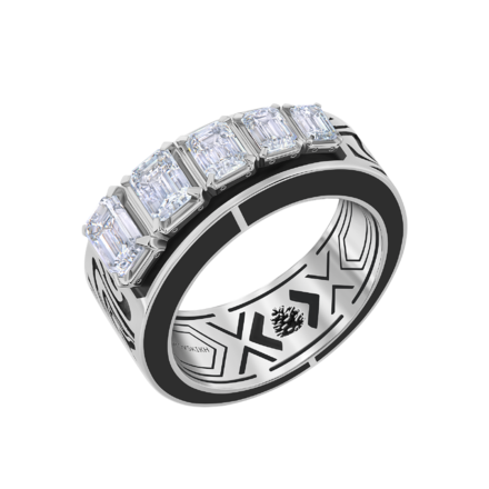 Кольцо с бриллиантами, белое золото, н.керамика