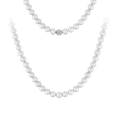 Колье с белым жемчугом и бриллиантами, белое золото