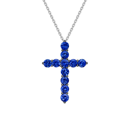 Колье с сапфирами, белое золото