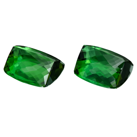 Сет из двух турмалинов верделитов, Кушон, 2 шт. 33,33ct 2