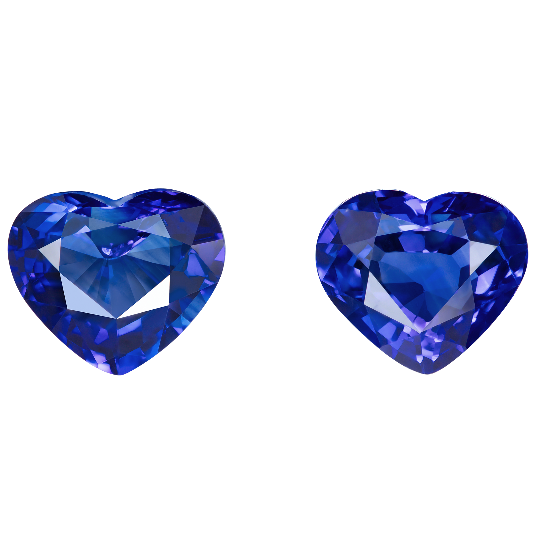 Сет из двух сапфиров, SRI LANKA, Сердце, 2,03ct/ 2,00ct