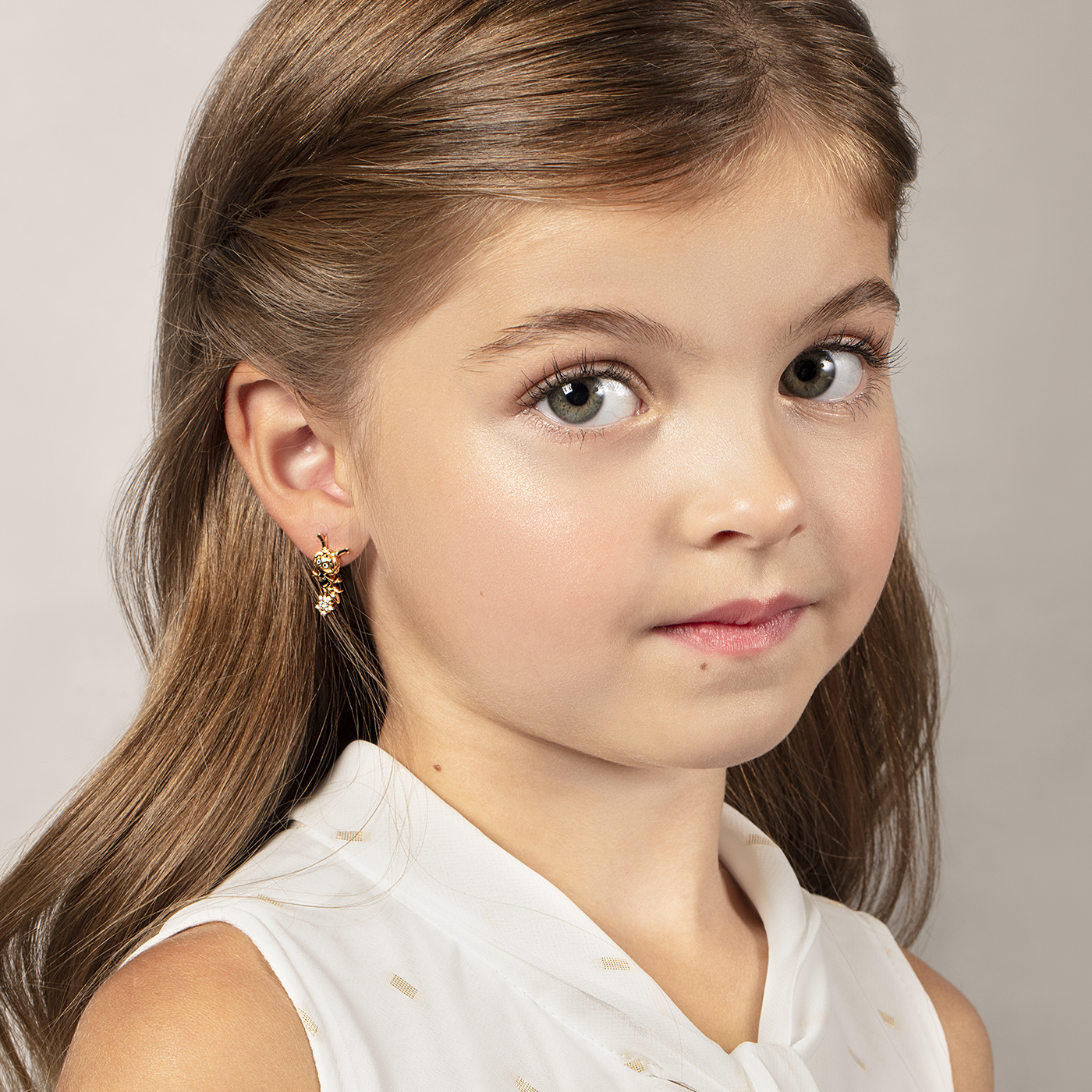 Серьги с бриллиантами, желтое золото, н.керамика