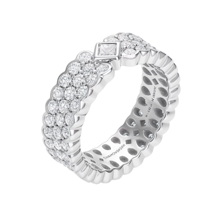 Обручальное кольцо с бриллиантами, белое золото