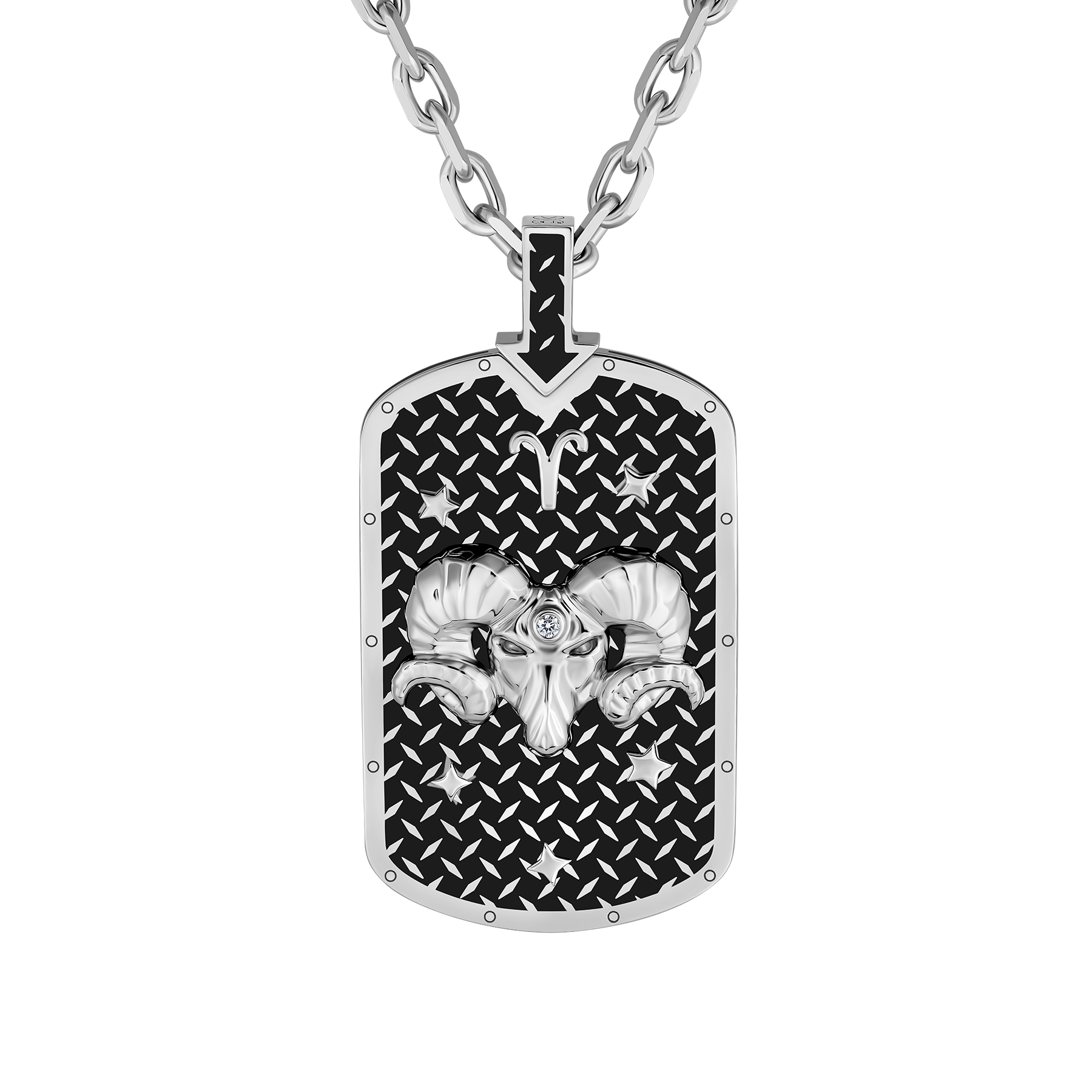 Подвес с бриллиантом, белое золото, н.керамика