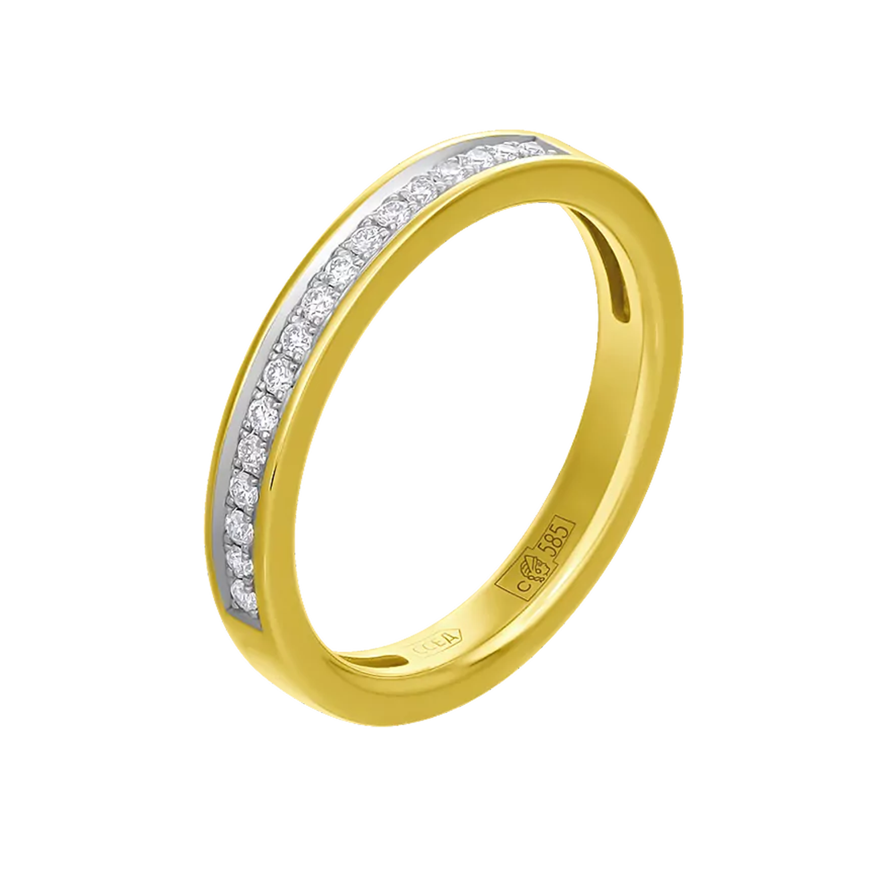 Кольцо с бриллиантами, желтое золото