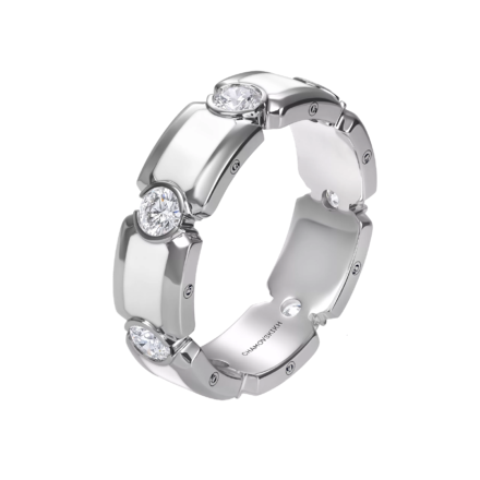 Кольцо с бриллиантами, белое золото, н.керамика