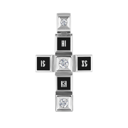 Подвес с бриллиантами, белое золото, н.керамика