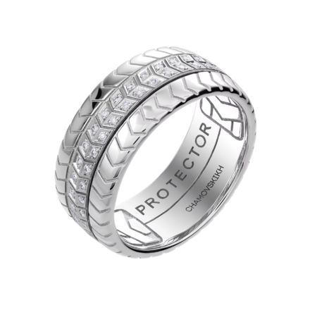 Кольцо с бриллиантами, белое золото