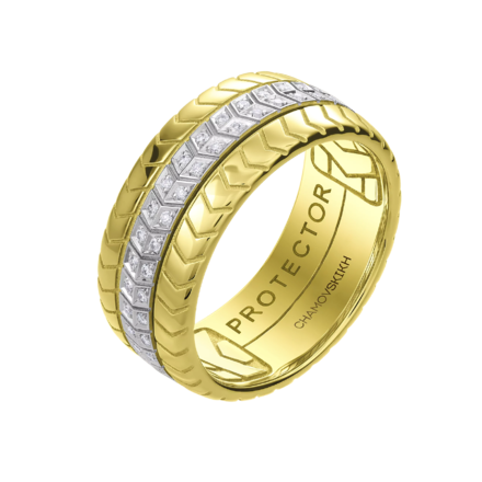 Кольцо с бриллиантами, желтое золото