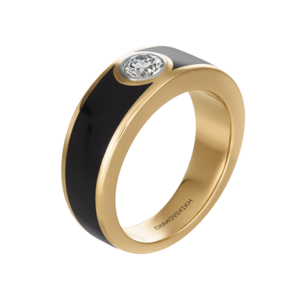 Обручальное кольцо с бриллиантом, красное золото