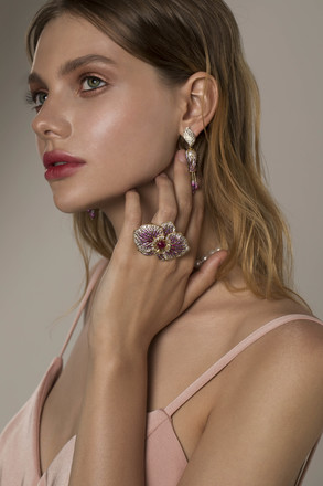 Кольцо с жемчугом и бриллиантами, жёлтое золото 4