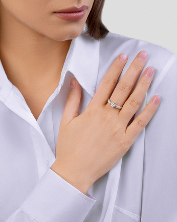 Помолвочное кольцо с бриллиантами, белое золото 2